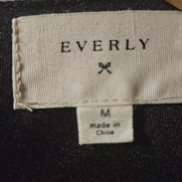 Everly Small Long Sleeve A-Line Shift Black Seamed Chiffon Sheath Dress Back Zip - Picture 8 of 8